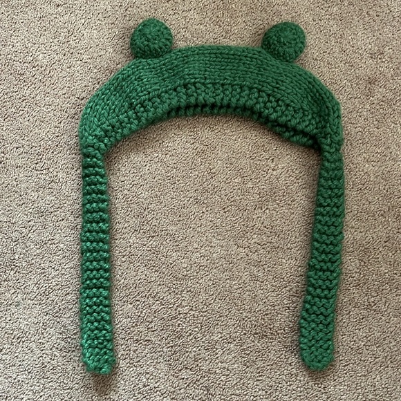 Cute Frog Hat Crochet Knitted Headband Hat - Picture 2 of 4